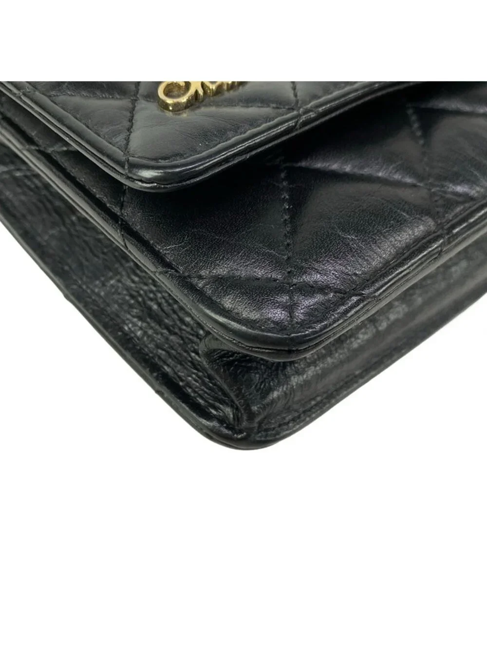 Chanel Shoulder Bag 2.55 Icon Charm Black Vintage Gold Chain